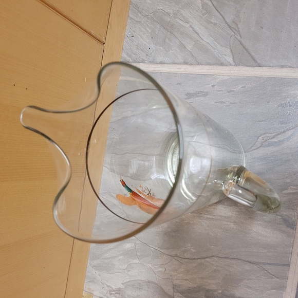 Vintage 70s Hand-blown pheasants Bar Pitcher - Picture 5 of 9